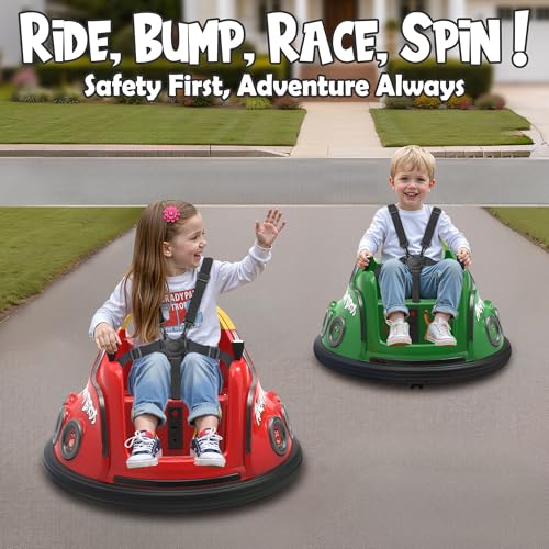 Image of ANPABO 12V Bumper Car for Toddler, w /Remote Control, 360 Spin, Red
