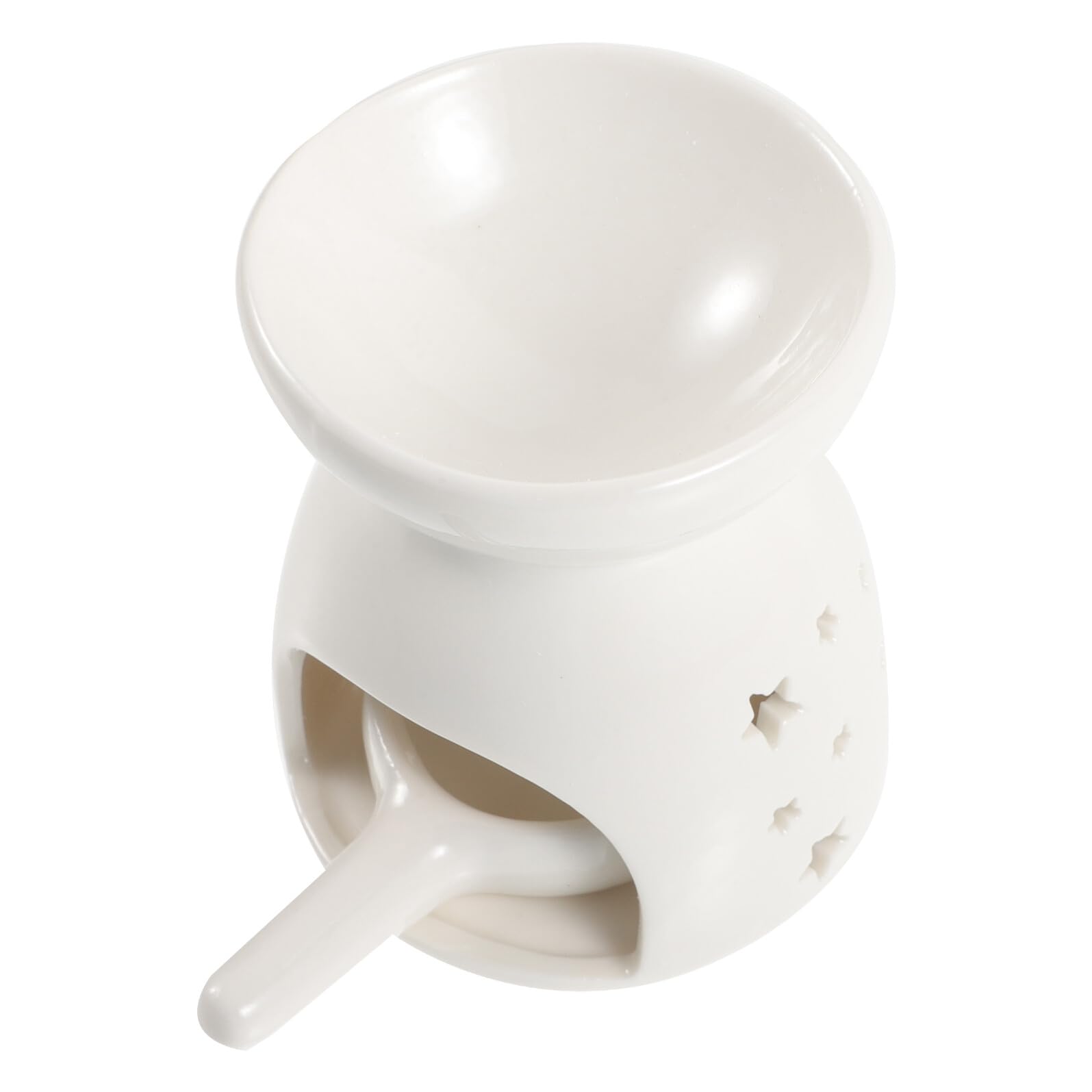 Brûleur huile essentielle céramique Uonlytech avec porte-bougie blanc