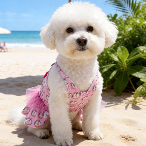 Image of CuteBone One Piece Dog Bikini Swimsuit Dress - Puppy Bathing Suit Costume for Small Dogs - Comfortable & Stylish Pet Clothes for Summer Pool, Beach & Play LTDB18XXS