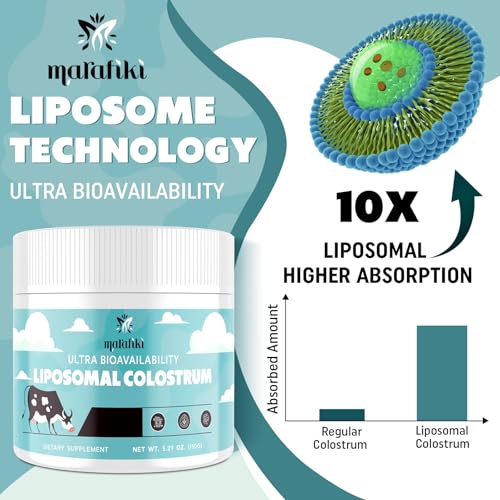 Image of Marafiki Liposomal Bovine Colostrum Supplement - Grass Fed Colostrum Powder - High Bioavailability, Easy to Mix (60 Servings)