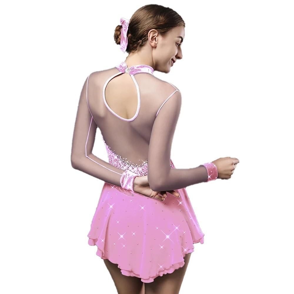 Abito Da Pattinaggio Artistico Da Donna, Alta Elasticità Senza Schienale, Da Competizione, Abbigliamento Da Pattinaggio Fatto A Mano Classico