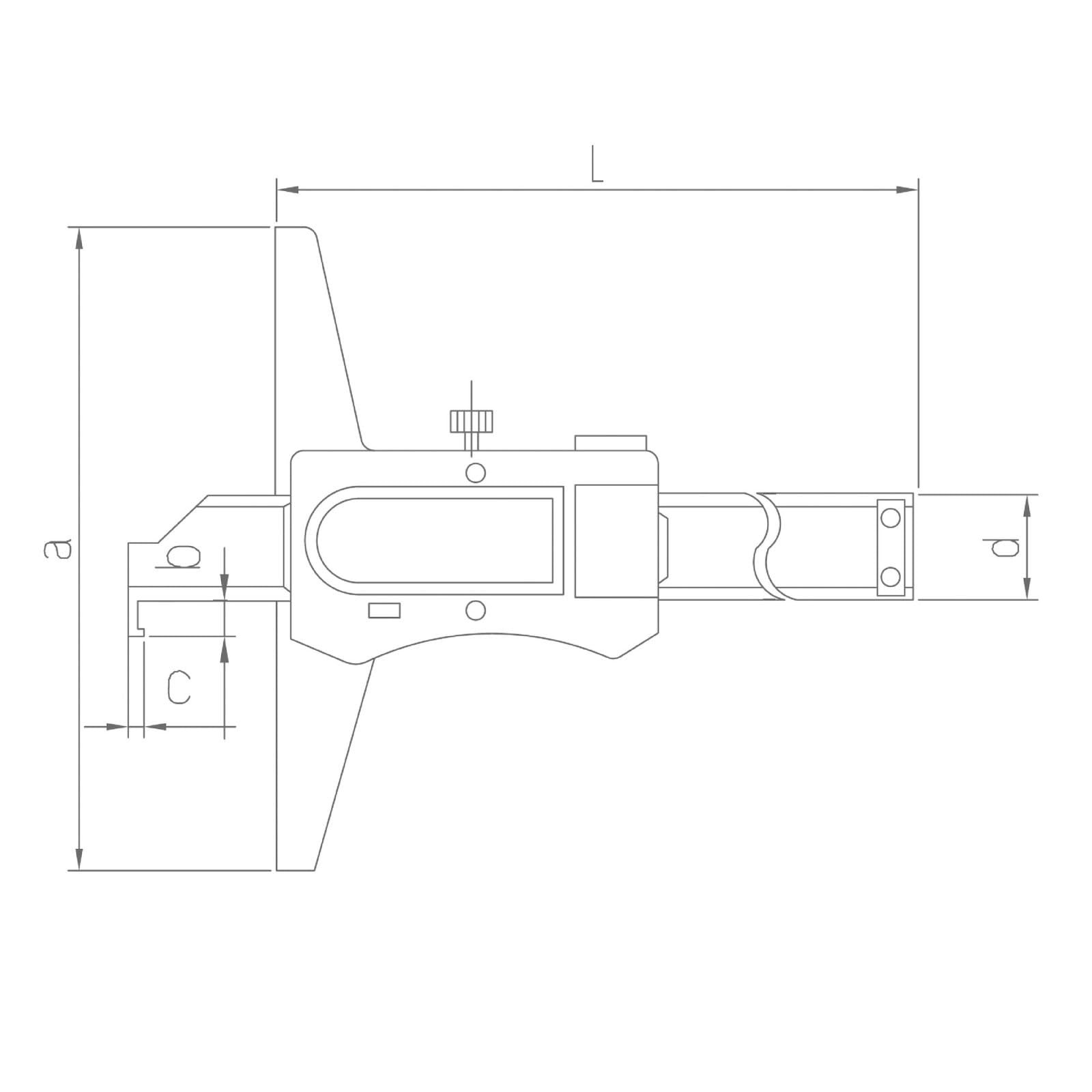 ASIMETO Digitaler Tiefenmessschieber mit Haken Messbereich 300 mm