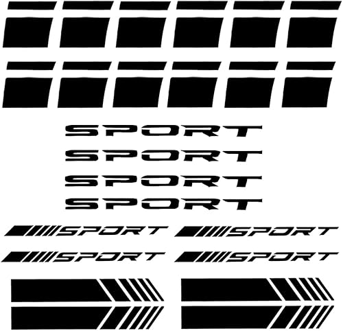 Juego de 24 calcomanías de decoración de automóvil y calcomanías para ruedas, 12 calcomanías para llantas de 18 a 21 pulgadas, 4 calcomanías para