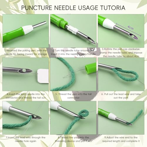 HASTHIP® DIY Panda Punch Needle Embroidery Kit, 20x20CM Tufting Art Craft Set for Beginners, Complete Hoop Needlework Kit for Kids & Adults, Cute Animal DIY Gift