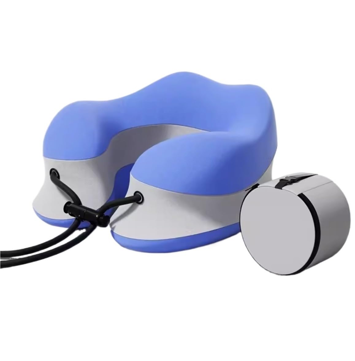 Cuscino da Viaggio Cuscino da Collo Cuscino da viaggio in memory foam con fibbia regolabile e contenitore, cuscino da viaggio per il collo, cuscino per aereo Cuscino da Viaggio Aereo(D)