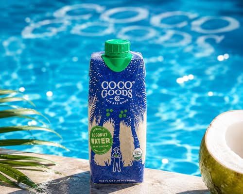 CocoGoodsCo 100% Organic Coconut Water, Single-Origin, One Ingredient, Zero Added Sugar, Non-GMO, Never from Concentrate, Electrolytes 16.9 fl. oz (12 Pack) — view 5