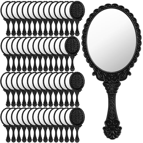 La mejor selección de Espejos de mano favoritos de las personas. 41 Suzile - 60 piezas de espejo de mano retro retro espejo de mano de plástico compacto espejo de viaje en relieve de flores decorativas para maquillaje de cambiador, hogar, salón...
