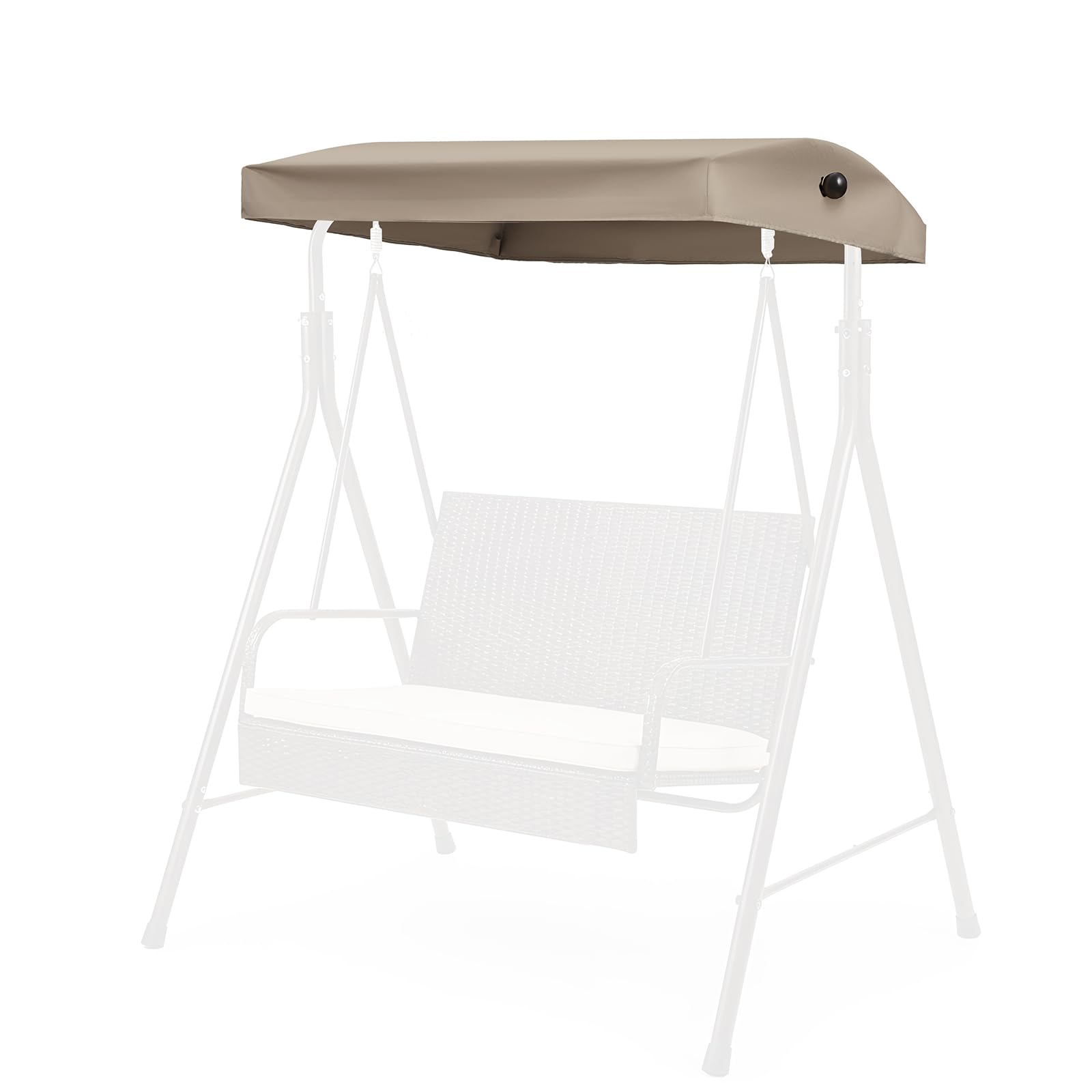 Photo 1 of Frienda Replacement Canopy Top Compatible with SS-909E-1, 2 Seater Outdoor Patio Swing Canopy Top Cover 56.3" X 46", Fabric Only, Structure Not Included, Will Not Fit Any Other Swing(Beige)