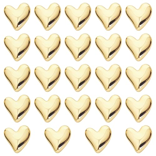 Set de 24 imanes decorativos en forma de corazón dorado