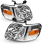 Torchbeam Replacement Headlight Assembly for 2006 2007 2008 2009 2010 Explorer Chrome Housing Clear Lens Amber Reflector Driver and Passenger Side
