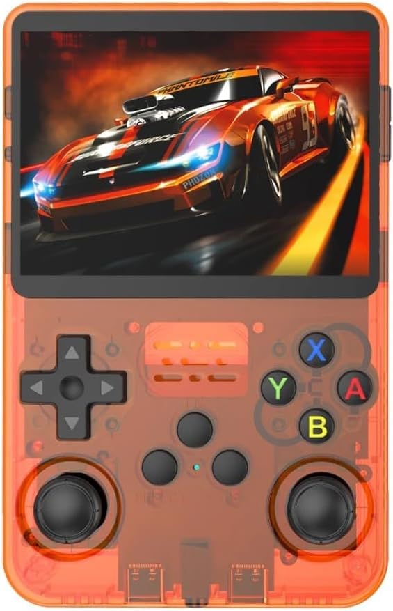 Image of R36S Retro Handheld Game Console With 64G 3.5 Inch IPS Screen Built-In 20000+ Classic Games Open Source Linux System Portable Pocket Video Player With 3200Mah Battery (Transparent Orange)