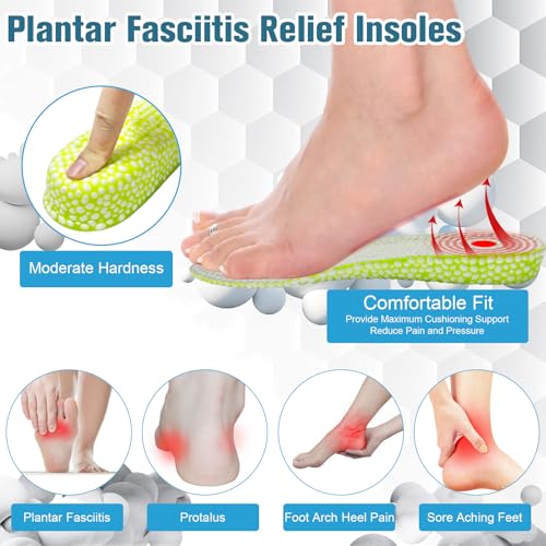 Image of Height Increase Insoles - Elastic Shock Absorbing Height Boosters, Breathable Shoe Lifts, Plantar Fasciitis Foot Pain Relief (Heel Height: 1.4Inch, Men: US 8-11)