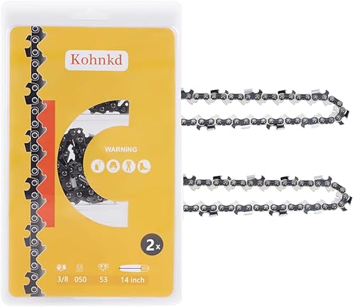Miniatura 8 de Cadenas de motosierra de 14 pulgadas, calibre de 0.050 pulgadas, paso LP de 38 pulgadas, 52 eslabones de transmisión para Greenworks Husqvarna