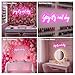 MinIeoh Large 30in “Yay It’s Nail Day” Neon Sign for Nail Salon Decor, Dimmable Pink Nails LED Neon Light for Beauty Room, Flower Wall Backdrop, Tech Room Aesthetic Glow Sign for Spa