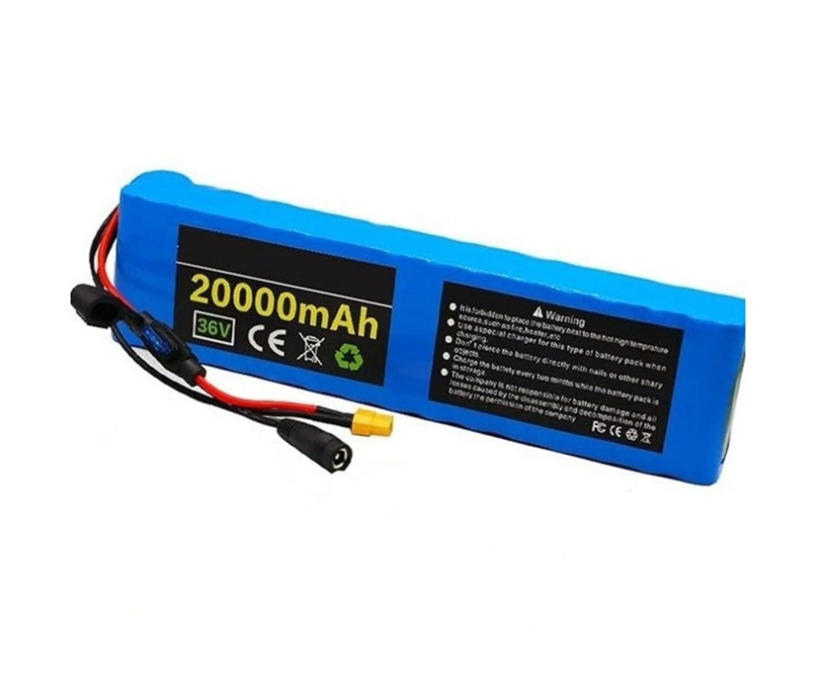 36 V 20 Ah Akumulator do roweru elektrycznego, pakiet akumulatorów litowo-jonowych, akumulator litowo-jonowy 36 V do hulajnogi z ładowarką 42 V 2 A, do silników rowerów elektrycznych 200 W 300 W