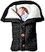 Couverture d'emmaillotage pour Nouveau-né, Sac de Couchage pour Nourrisson Doux Enveloppant, Couverture en Molleton tricotée pour Nouveau-né Chaud et épais pour bébé Gril ou garçon Black
