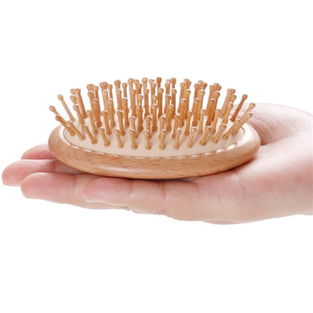 Sponsored Ad – Natural Bamboo Hair Brush, Massaging Scalp, Detangling Hairbrush for Women Men Kids, Eco-friendly Natural Wooden for All Hair Types, No Handle Design, Round Wood Pins Anti-Static