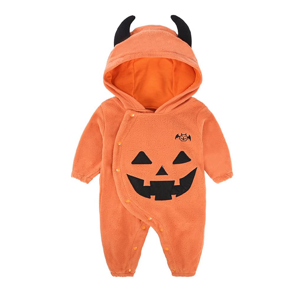 TMOYJPX Mono Halloween Bebe Niña Niño Calabaza Murciélago Monos con Capucha, Body Pelele Niñas Recien Nacido