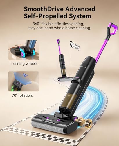 Image of Wet Dry Vacuum Cleaner 20,000Pa,50Mins Runtime Cleaning Area 3013ft,Cordless Vacuum Cleaner, Cordless Vacuum and Mop All in One,Self-Cleaning for Hard Floors Sticky Messes and Pet Hair H15Set