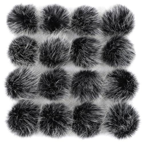 Pack of 12 10-11 cm Faux Fur Pompoms, Faux Fur Pompoms for Crafts Artificial Fur Pompoms
