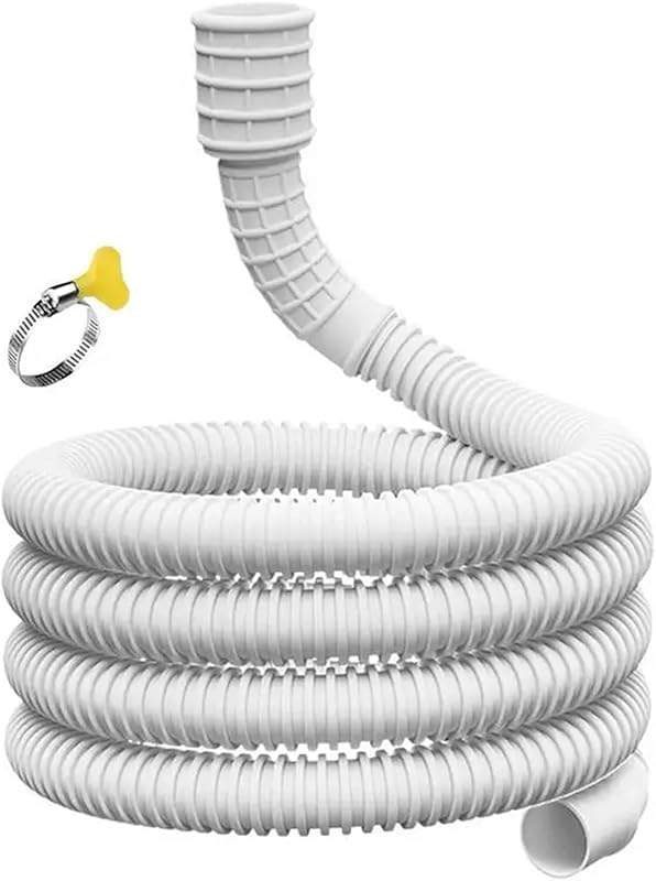 Manguera de drenaje para lavadora de 3/4 m, manguera de drenaje flexible a prueba de fugas, tubo de drenaje con abrazadera de conexión, piezas de fijación de deshumidificador de repuesto (400 cm)