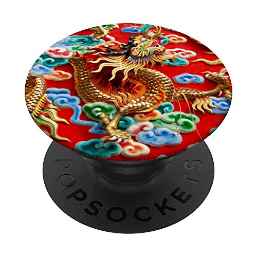 Kimono traditionnel chinois chinois en forme de dragon PopSockets PopGrip Interchangeable Cover