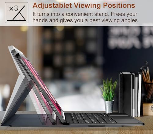 Image of Touchpad Keyboard Case for OnePlus Pad 3 (13.2 Inch) 2025, 7 Color Rainbow Backlight Detachable Bluetooth Trackpad Keyboard Folio Smart Cover