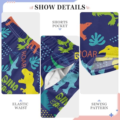 Colorful Dinosaur Grunge Purple Boys Pants for Kids Jogger Pants with Pockets S-XL4