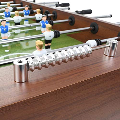 Festnight Kickertisch Spieletisch MDF und Stahl Tischkicker Tischfußball 140 x 74,5 x 87,5 cm Braun – Bild 7