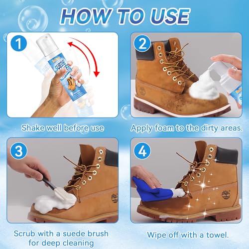 Mallbaola SHOE CLEANER With Brush, Shoe Cleaner Kit For Remove Dirt & Stains, Sneaker Cleaner For White Shoes, Knit, Boots, Trainer, Sneaker, Leather, Canvas, Suede thumb #4