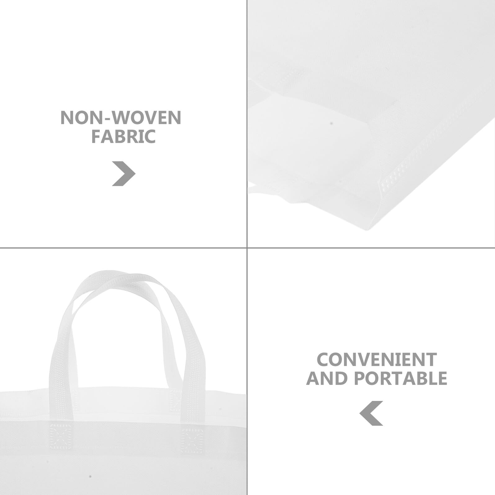 Toyvian 30 Bolsas Reutilizables de Mano en Color Claro No Tejidas, Tamaño 35x25x10 Cm, Ligeras y Resistentes con Asas Reforzadas, Ideales para Compras, Regalos, Bodas y Fiestas