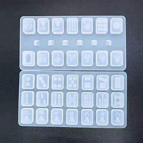Miniatura 1 de Molde de resina QBSouvenir MahjongMahjong chino Set SiliconaMahjong OrnamentosMolde único de fundición de resina