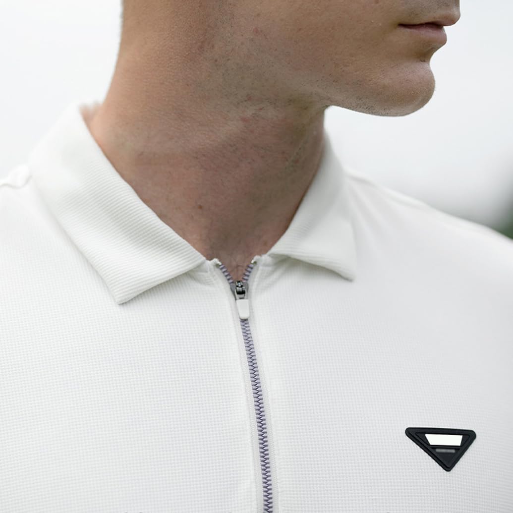 Polo Elástico De Manga Larga con Cremallera para Hombre Camiseta Informal De Golf A La Moda