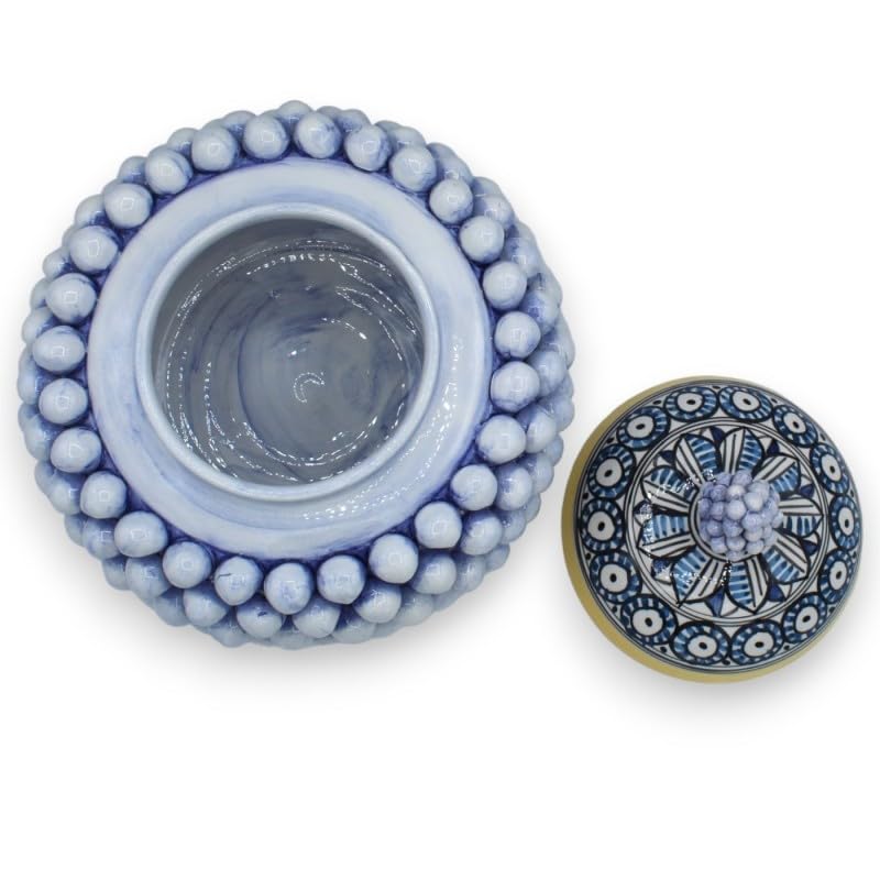 Pot à Biscuits Pigna Caltagirone Bleu Antique Ø 22 cm - 5