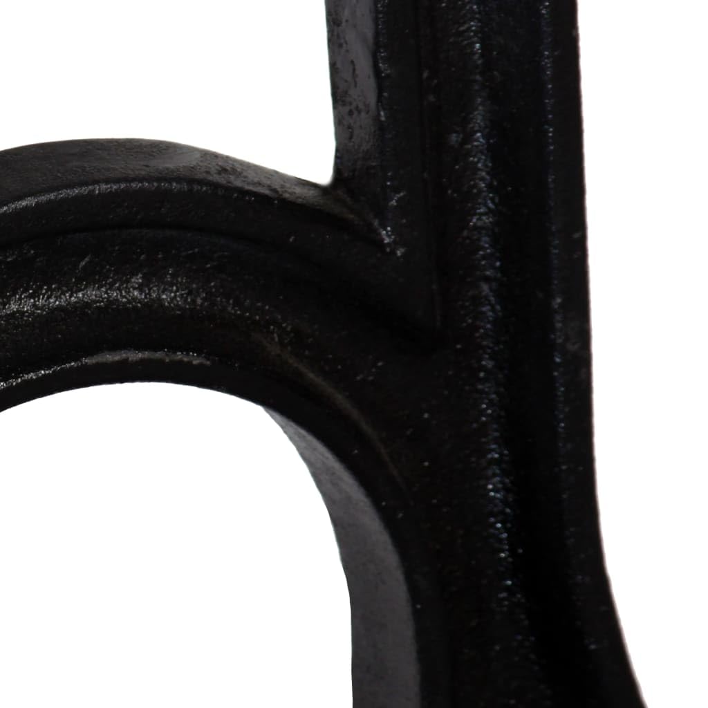 2 patas de banco con base curvada, estructura en A, hierro fundido, color negro, patas de muebles duraderas para banco, mesa auxiliar, mesa de consola, base robusta, piezas de muebles de