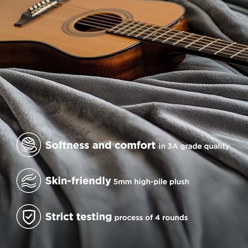 image for Bedsure GentleSoft Fleece Throw XL Blanket for Couch - 300GSM Soft Lig