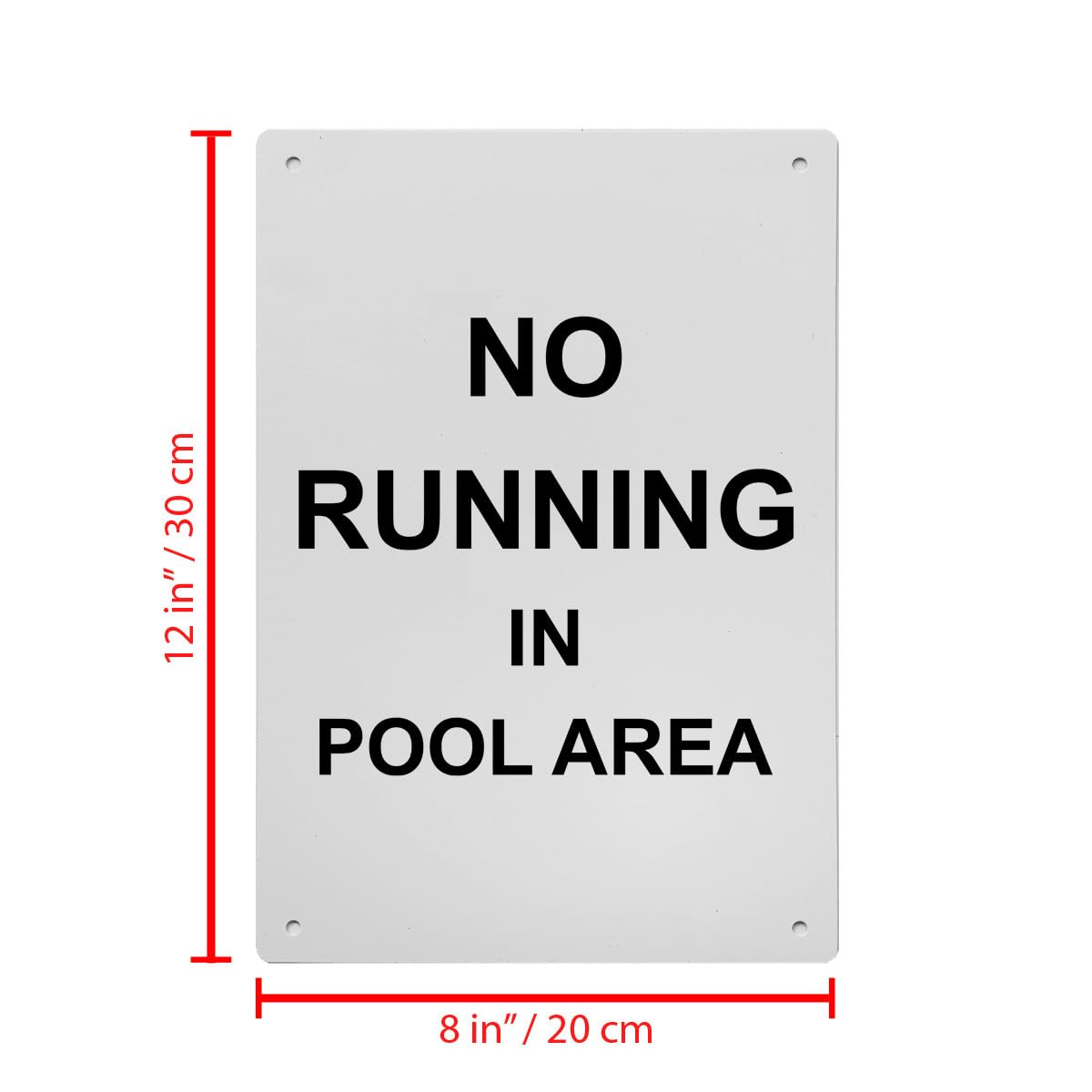 No Running In Pool Area Sign, 8.5 x 11 in