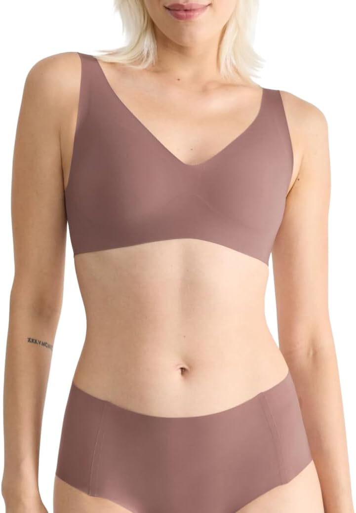 Sloggi Zero Feel Soft Bra Non Wired Soft Cup Hook & Eye Bra Seamless Lingerie