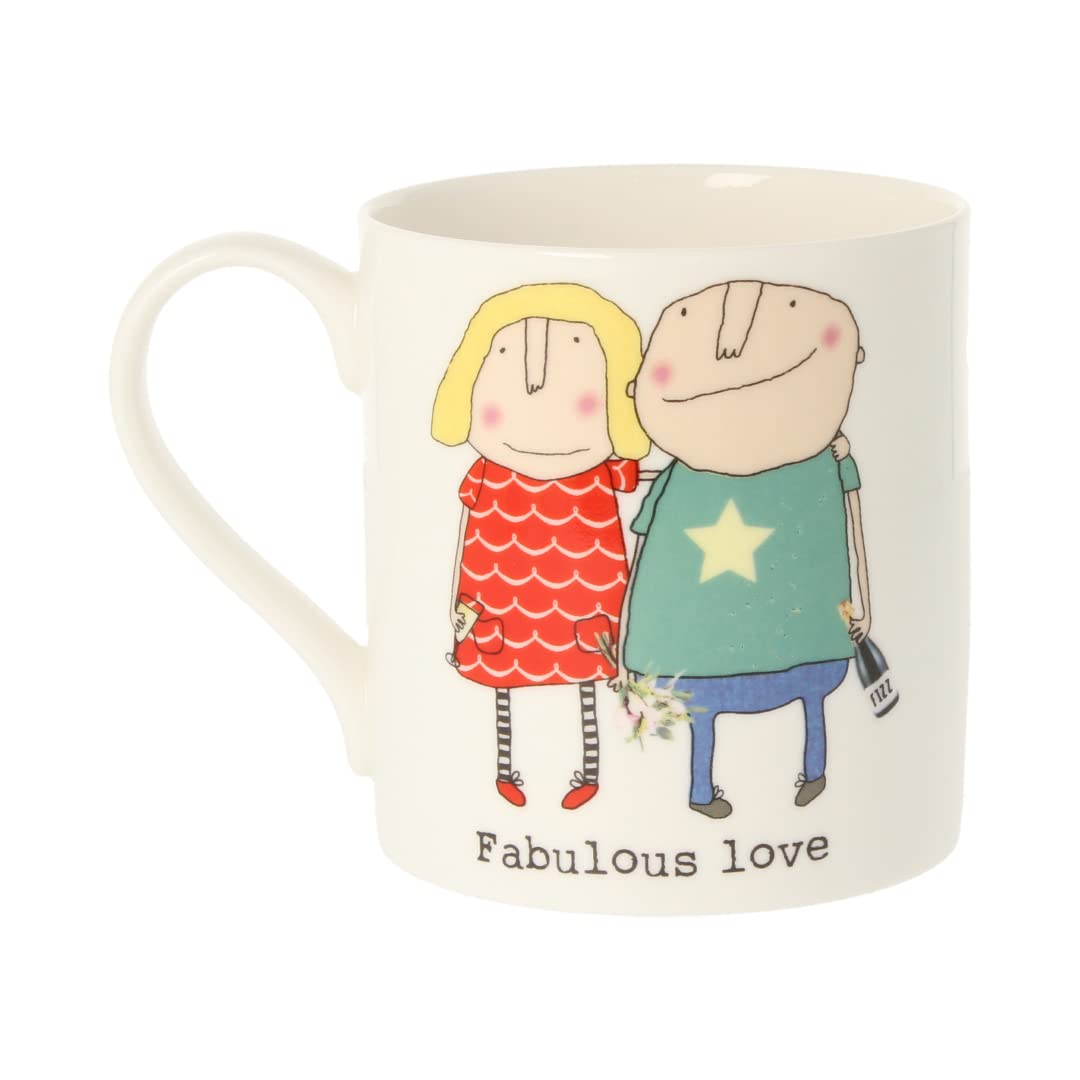 Rosie Made A Thing Fabulous Love Couple Mug Bone China Mug Gift Idea Her QRH59, White, 9cm x 8.5cm x 8.5cm - Image 2