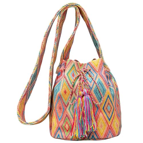 Pandalein Damen Canvas Bucket Bag Boho...