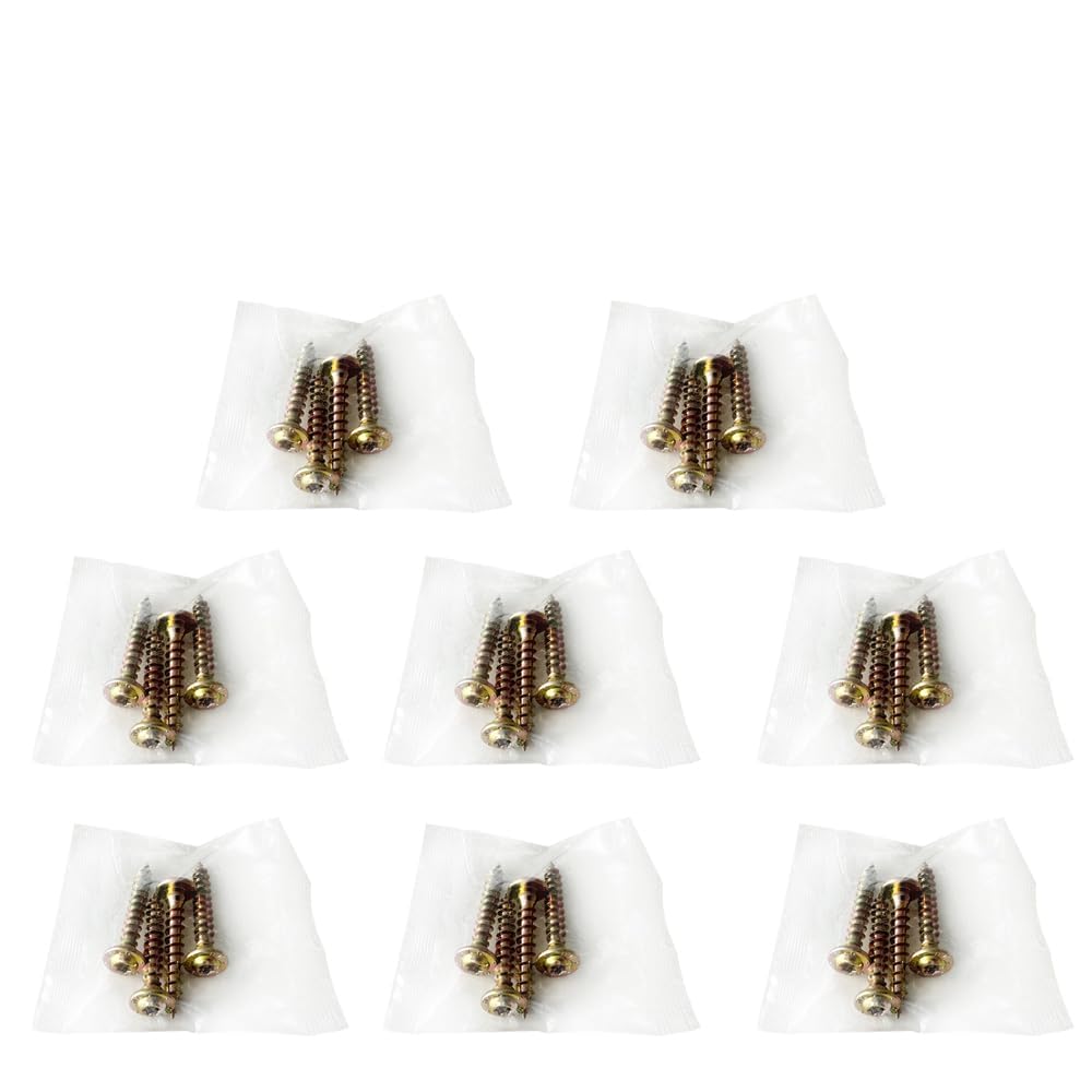 Holzschrauben 7x50 mm verzinkt für Einschlagbodenhülsen – 8er Set á 4 Schrauben (32 Stk.) Pfostenbefestigung für Zaunpfosten in 7x7/9x9 Bodenhülsen
