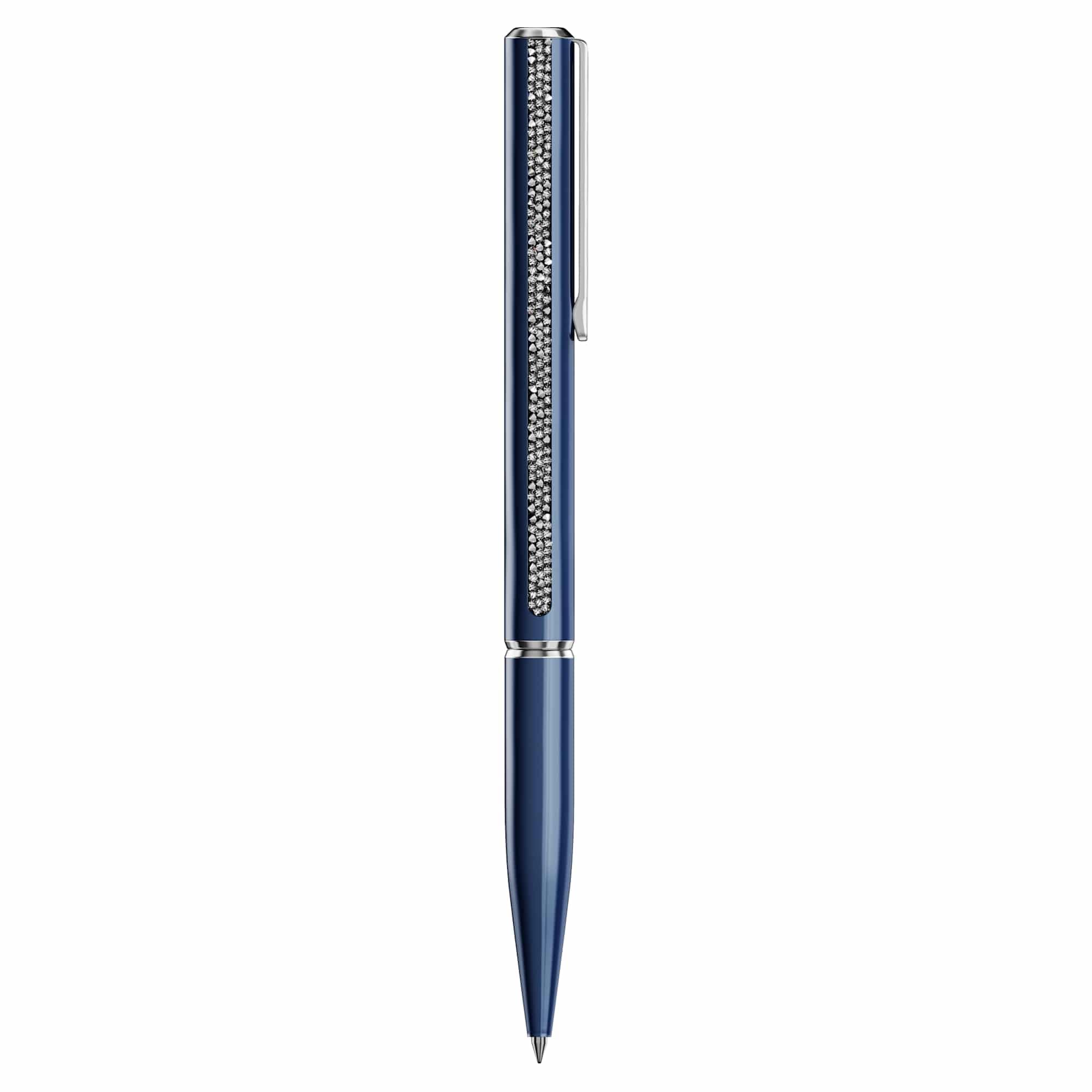 Swarovski Shimmer Ballpoint Pen, Blue Lacquered Finish with Clear Crystals and Chrome-Finished Accents - Image 2