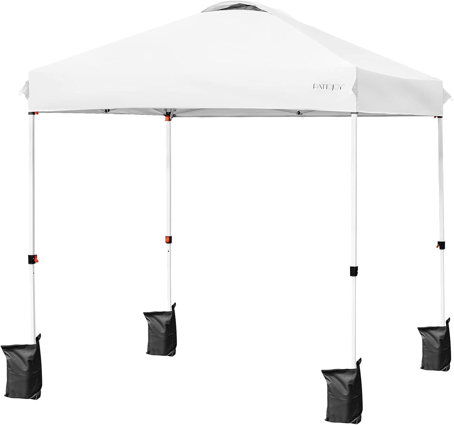 White 6.6 x 6.6 Feet Adjustable Outdoor Canopy Tent with Roller Bag