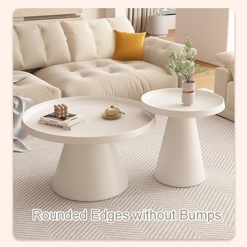 Table basse ronde grise moderne et minimaliste de salon - 3