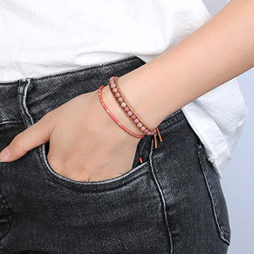 Image of C.QUAN CHI Handmade Friendship Beaded Bracelet Adjustable Colorful Miyuki Beads Bracelet