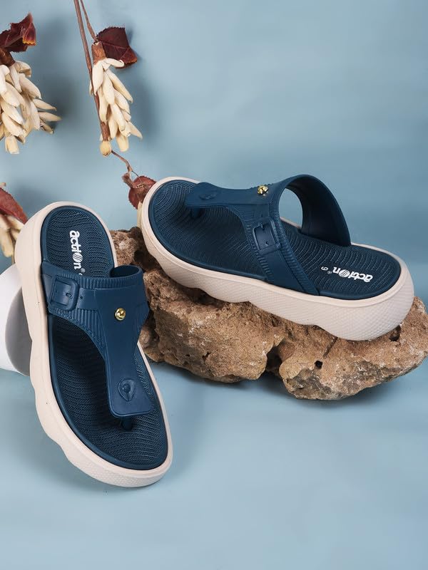 Image of ACTION Women's Thong Flip-Flops | Comfortable, Stylish Footwear for Everyday Use | Lightweight, Cushioned Footbed, Non-Slip Sole | Perfect for Summer, Beach, and Casual Wear