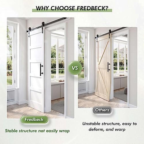 Image of Double 24x84 inch White Barn Door with 8FT Barn Door Hardware Kit Included,with MDF and Wood,DIY Assembly,5-Panel,48inch barn Door,Fit 45in-47in Opening