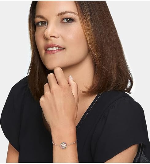 AryA Bracciale donna cuff in argento rosa con zirconi neri - 9017SI