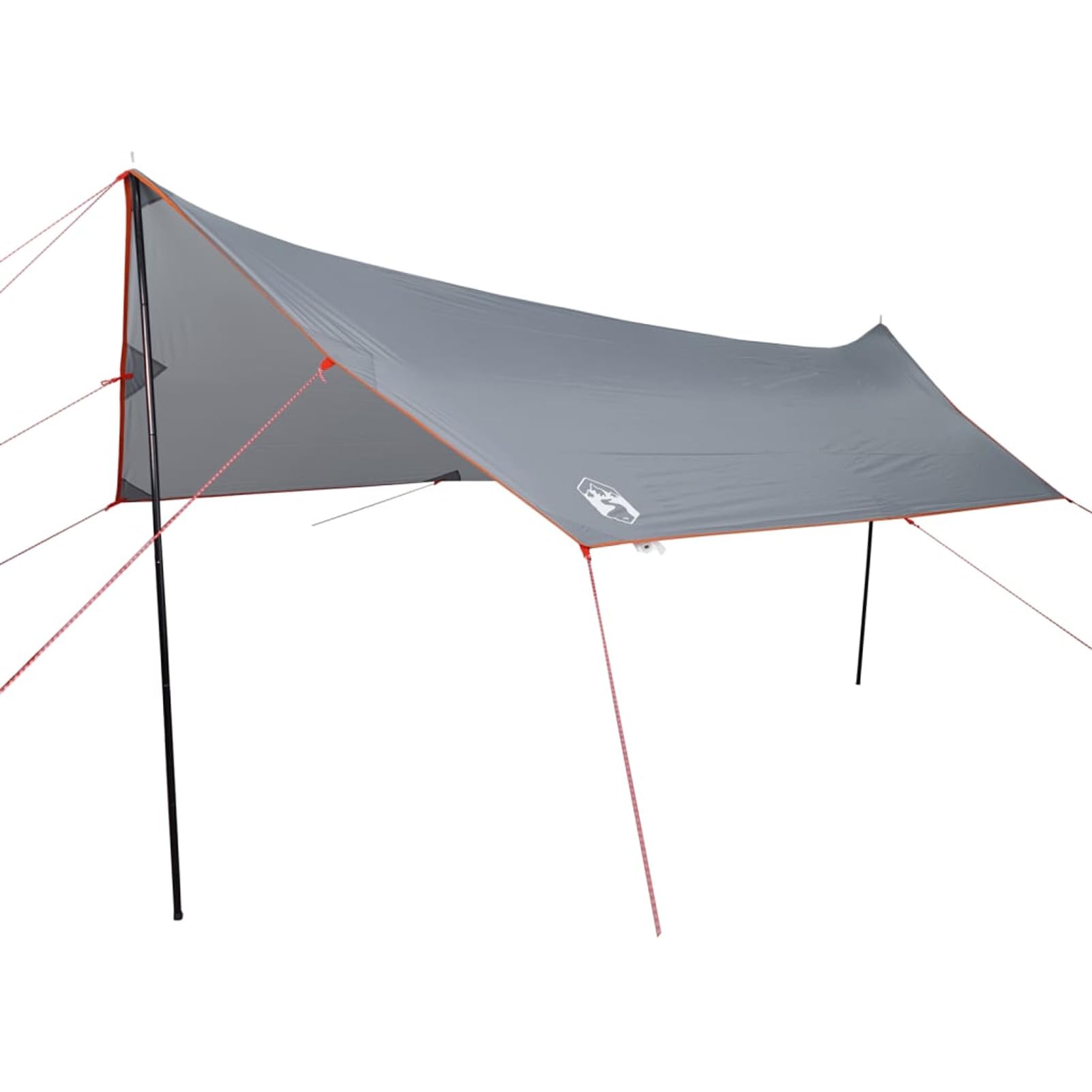 IKAYAA Toldo Camping Impermeable Lona Camping Toldo Camping con Palos Toldo Camper Toldos para Tienda Hamaca Acampada Refugio Al Aire Libre Gris y Naranja 460 x 305 x 210 cm Type-4