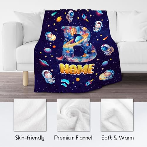 Boys Blankets - Personalized Planet Gifts for Kids - Cozy Lightweight Throw Blanket for Sofa & Bedroom Decor